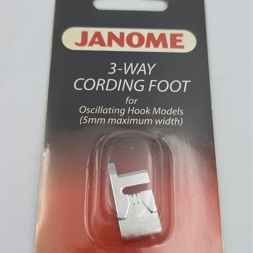 Janome 200126009 3 Way Cording Foot for Oscillating Hook Models 5MM NEW Genuine